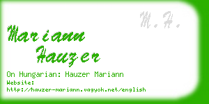 mariann hauzer business card